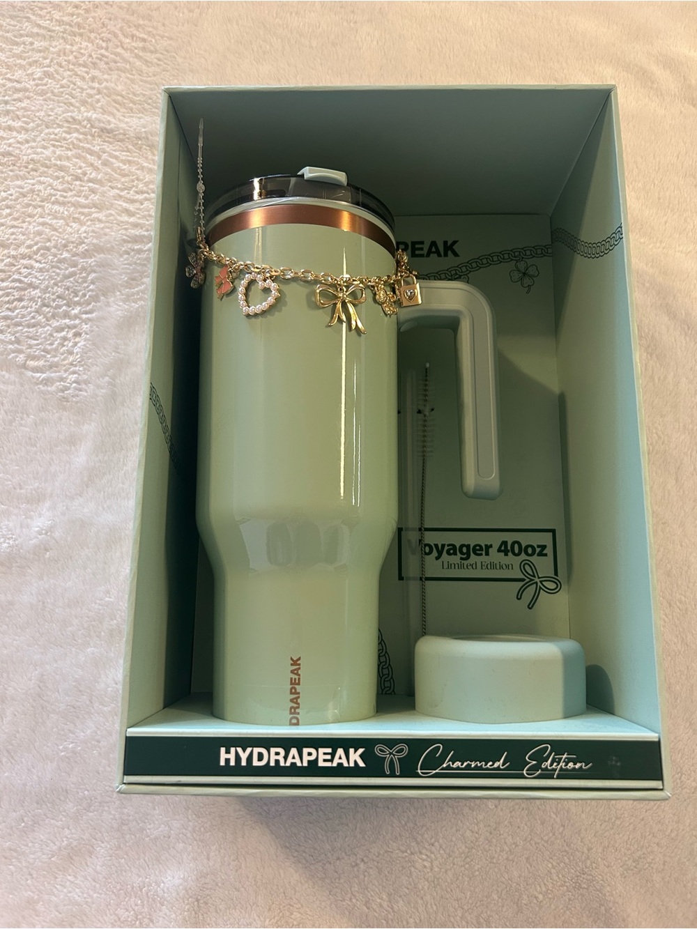 Hydrapeak Voyager 40oz Tumbler Green Hot Or Cold Charmed Edition Stainless Steel